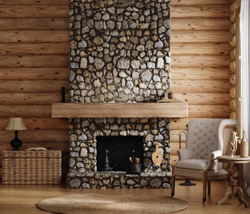 Stone Fireplace Refacing